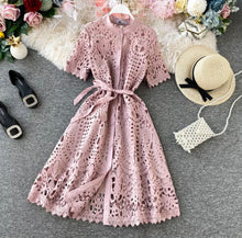 Load image into Gallery viewer, Sweet buttoned Lace dress with lining
