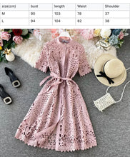 Load image into Gallery viewer, Sweet buttoned Lace dress with lining
