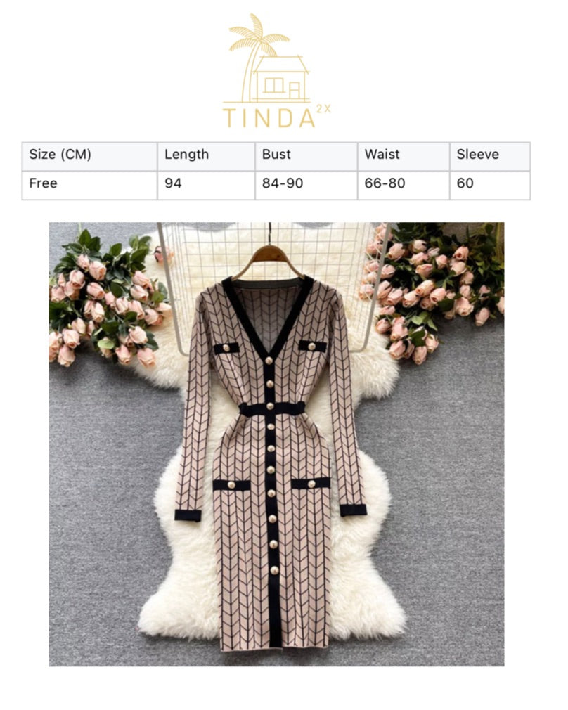 Korean Chic Long Knitted dress