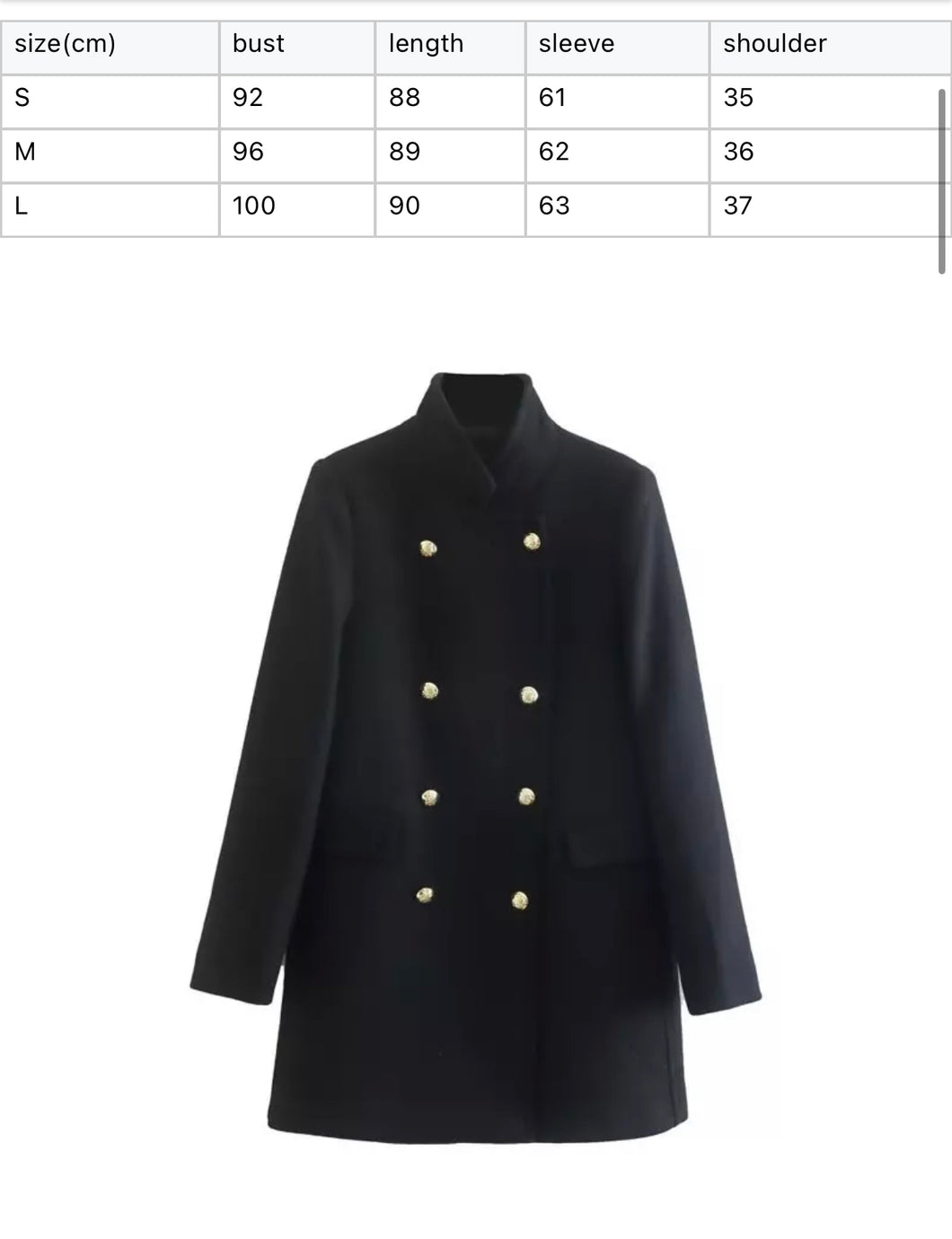 Audrey Long Sleeve Wool blend Coat