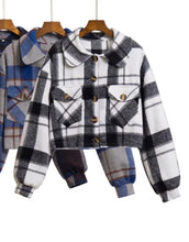 Load image into Gallery viewer, Wool blend plaid jacket
