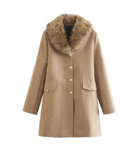 Load image into Gallery viewer, Trench Coat with Faux Fur
