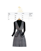 Load image into Gallery viewer, Plaid Vest dress &amp; sweater set
