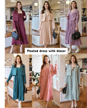 Load image into Gallery viewer, Pleated dress + blazer
