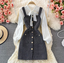 Load image into Gallery viewer, Korean Plaid tweed set
