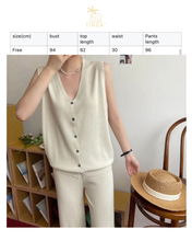 Load image into Gallery viewer, Sleeveless knitted tank top + trousers
