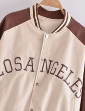 Load image into Gallery viewer, Letter embroidered jersey jacket
