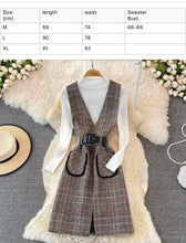 Load image into Gallery viewer, Plaid Vest dress &amp; sweater set
