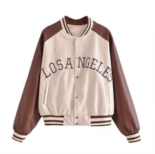 Load image into Gallery viewer, Letter embroidered jersey jacket
