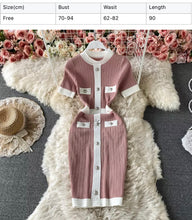 Load image into Gallery viewer, Color block knitted dress
